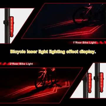 WINDFIRE Bike Tail Light Rechargeable, Red LED Rear Bike Lights, 6 Light Modes, Bicycle Laser Back Taillight Cycling Safety Warning Light, Bike Lights for Night Riding