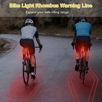 WINDFIRE Bike Tail Light Rechargeable, Red LED Rear Bike Lights, 6 Light Modes, Bicycle Laser Back Taillight Cycling Safety Warning Light, Bike Lights for Night Riding