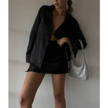 Chic Women Newspaper Printed 2 Piece Skirt Set for Parties