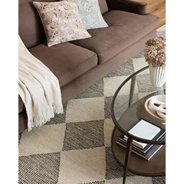 Loloi Chris Loves Julia Francis Collection FRA-01 Area Rug 8'-6" x 12' Beige/Charcoal Rectangular