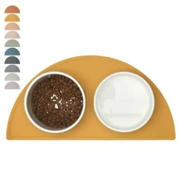 Should We Go? Waterproof Silicone Pet Food Mat - Non-Slip, Spill-Proof Feeding Mats for Floors, Rais...