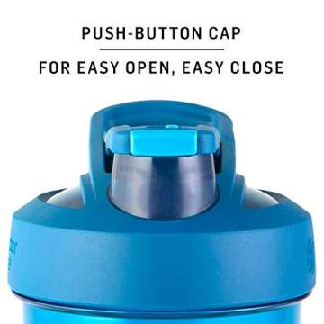 BlenderBottle Strada Shaker Cup Perfect for Protein Shakes and Pre Workout, 24-Ounce, Black