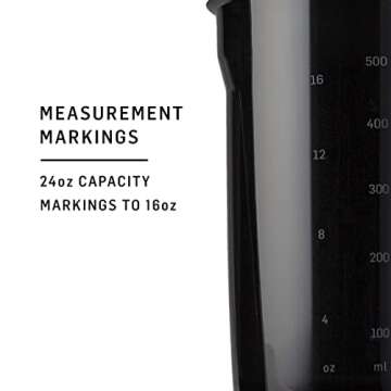 BlenderBottle Strada Shaker Cup Perfect for Protein Shakes and Pre Workout, 24-Ounce, Black