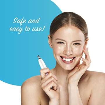 Conair Ear and Nose Hair Trimmer for Women, Cordless Battery-Powered, Patent 360 Bevel Blade for No Pull, No Snag Trimming Experience, True Glow by Conair