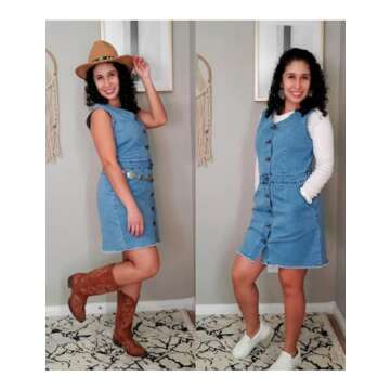 Luvamia Women's Stylish Denim Button Down Dress