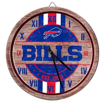 FOCO Buffalo Bills NFL Barrel Wall Clock, Team Color