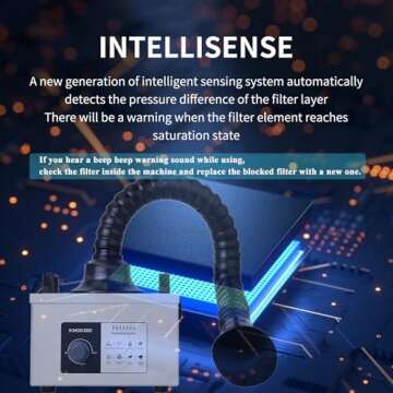 KNOKOO 100W Solder Laser Fume Extractor, FES150S Strong Suction 200m³/h 3 Stage Filter, Welding Smoke Purifier for 5W 10W Laser Engraver and Phone Repair Soldering Filtering