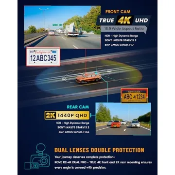 ROVE R2-4K Dual PRO Dash Cam with 128GB Card