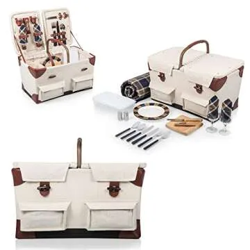 Pioneer Deluxe Picnic Basket Set for 2 with Blanket