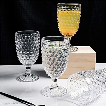 Vintage Hobnail Drinking Goblet Glasses Set of 6 for All Occasions