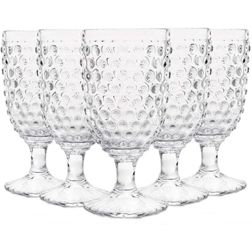 Vintage Hobnail Drinking Goblet Glasses Set of 6 for All Occasions