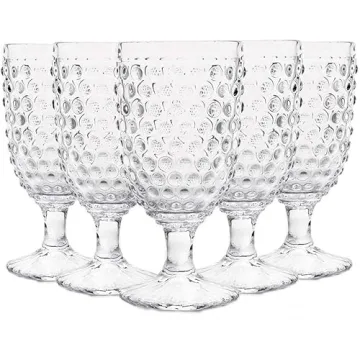 Vintage Hobnail Drinking Goblet Glasses Set of 6 for All Occasions