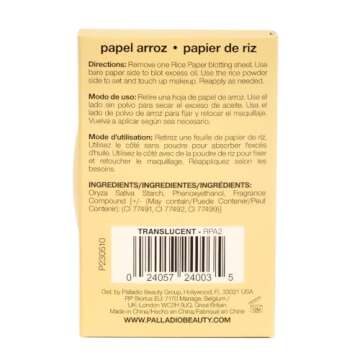 Palladio Oil Absorbing Rice Paper Blotting Tissues 120 Sheets