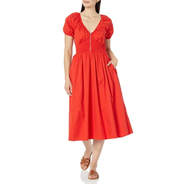 Daksha Cotton Smocked Zipper Dress Women's Plus Size