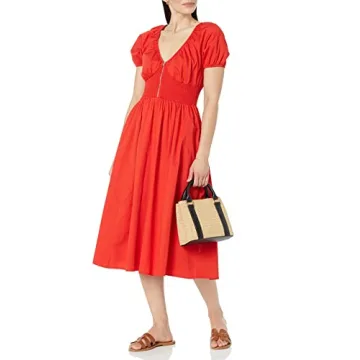 Daksha Cotton Smocked Zipper Dress Women's Plus Size