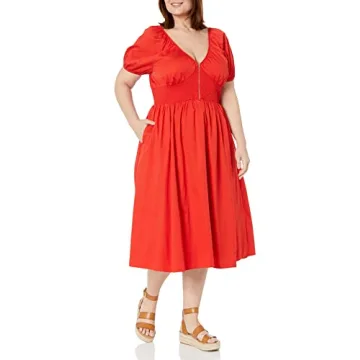 Daksha Cotton Smocked Zipper Dress Women's Plus Size