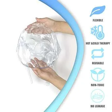 Face Mask Gel Pack Reusable Hot cold Therapy for Swollen Face, Pores and Puffiness Eyes, Full Face Freezer Ice Mask Pain Relief for Migraines, Injuries, Inflammation, Sinus headaches, Stress Relief