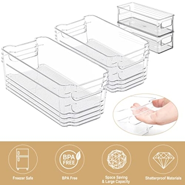 SINYWAY Set of 10 Stackable Organizer Bins for Effortless Storage