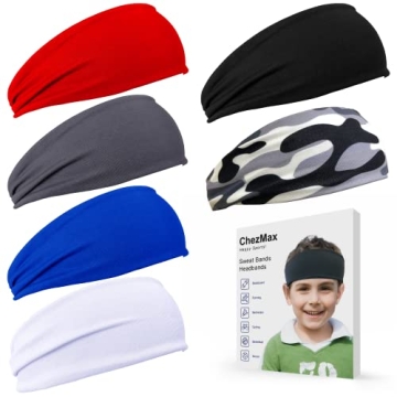 Kids Breathable Headbands 6-Pack for Soccer & Sports