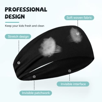 Breathable Athletic Headbands for Kids - 6-Pack