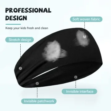 Breathable Athletic Headbands for Kids - 6-Pack