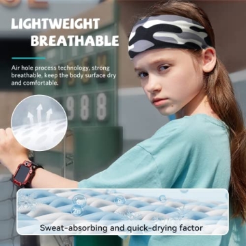 Breathable Athletic Headbands for Kids - 6-Pack