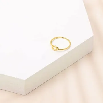 Aloha Jewelry 18K Gold Love Knot Ring for All Occasions