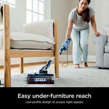 Shark HZ3002 Stratos Ultralight Corded Stick Vacuum with DuoClean PowerFins HairPro, Self-Cleaning Brushroll, & Odor Neutralizer Technology, Navy (Renewed)