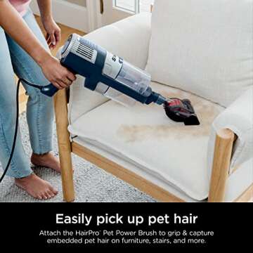 Shark HZ3002 Stratos Ultralight Corded Stick Vacuum with DuoClean PowerFins HairPro, Self-Cleaning Brushroll, & Odor Neutralizer Technology, Navy (Renewed)