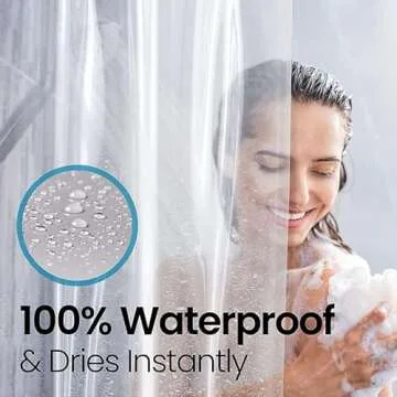 LiBa Bathroom Shower Curtain - Waterproof Plastic Shower Curtain Premium PEVA Non-Toxic with Rust Proof Grommets Frosted 10G Heavy Duty Bathroom Accessories 72x84