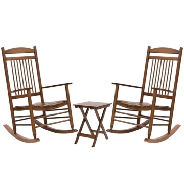 Elegant 3-Piece Outdoor Rocking Chair Set for Comfort
