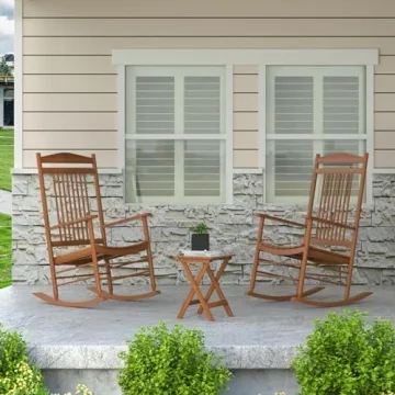 Elegant 3-Piece Outdoor Rocking Chair Set for Comfort