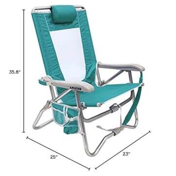 GCI Outdoor 64284 Bi-Fold Beach Chair with Multi-Position Backrest