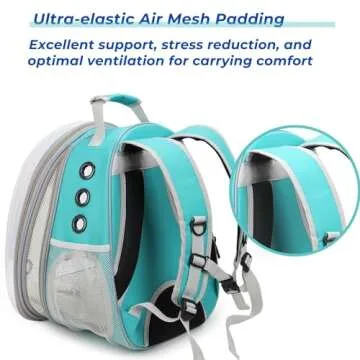 Lollimeow Cat Carrier Backpack, Bubble Expandable Backpack Carrier, Pets and Small Dogs,Airline-Approved, Designed for Travel, Hiking, Walking & Outdoor Use (Back Expandable-Green)