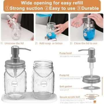 Stylish Mason Jar Soap Dispenser Set for Home Decor