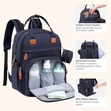 BabbleRoo Diaper Bag Backpack - Ultimate Baby Travel Bag