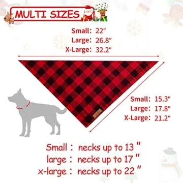 Malier Christmas Dog Bandanas - Stylish and Adjustable