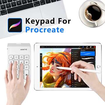 AOIKTYE Keyboard for Procreate, Procreate Accessories for iPad/Tablet/Laptop/Smartphone,etc, Procreate Keyboard-5.8 x 3.8 in (2nd Generation White)