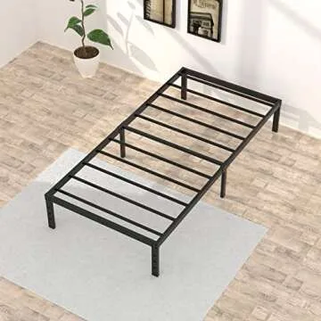 Upcanso No Box Spring Twin Bed Frame 16 Inch Heavy Duty Steel Support