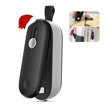 ODSD Bag Sealer, 2 in 1 Mini Bag Sealer Heat Seal and Cutter with Lanyard, Portable Handheld Chip Ba...