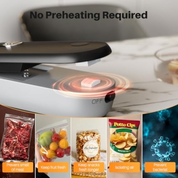 ODSD Bag Sealer, 2 in 1 Mini Bag Sealer Heat Seal and Cutter with Lanyard, Portable Handheld Chip Bag Sealer Heat Sealer for Snacks Candies Plastic Bag Food Storage (Batteries Included)