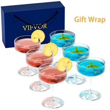 Elegant VIFVOR 6 Pcs Coupe Cocktail Glass Set for Gifting