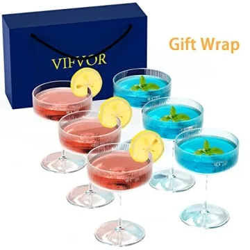 Elegant VIFVOR 6 Pcs Coupe Cocktail Glass Set for Gifting