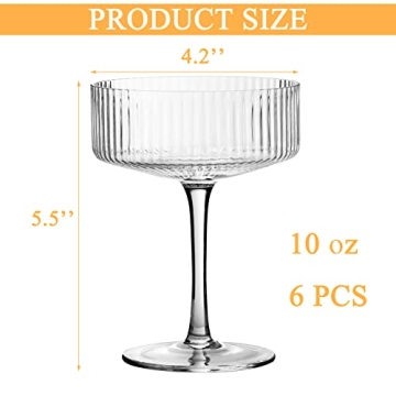 Elegant VIFVOR 6 Pcs Coupe Cocktail Glass Set for Gifting