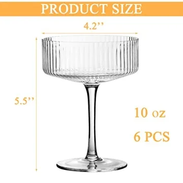 Elegant VIFVOR 6 Pcs Coupe Cocktail Glass Set for Gifting