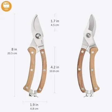 BUGUI Wood Handle Pruning Shears with SK-5 Steel Blade