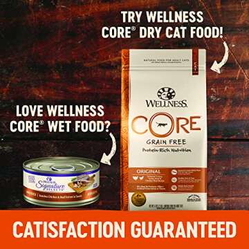 Wellness CORE Grain-Free Signature Selects Wet Cat Food, Natural Pet Food Made with Real Meat (Chunky Beef & Chicken, 2.8-Ounce, Pack Of 12)