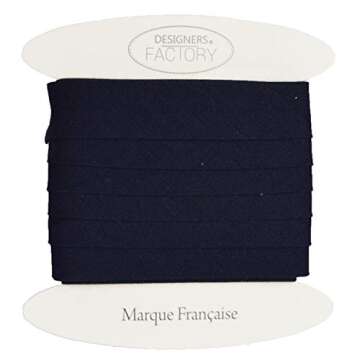 Dark Blue Cotton Bias Binding Tape - Available in Several Colours and Two Lengths - Oeko Tex Certifi...
