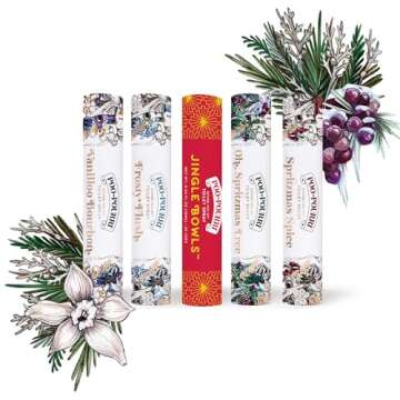 Poo-Pourri Before-You-go Toilet Spray, Holiday In A Pinch Pack, Variety Travel Size 10 mL – Vanilla Bourbon, Frosty Flush, Jingle Bowls, Oh, Spritzmas Tree and Spritzmas Spice