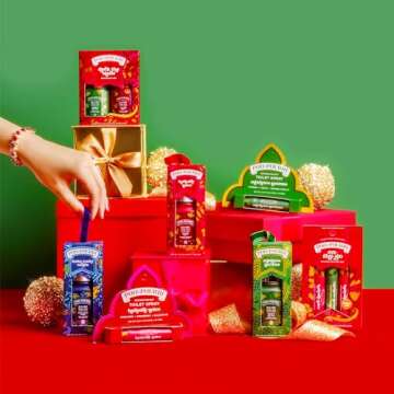 Poo-Pourri Before-You-go Toilet Spray, Holiday In A Pinch Pack, Variety Travel Size 10 mL – Vanilla Bourbon, Frosty Flush, Jingle Bowls, Oh, Spritzmas Tree and Spritzmas Spice